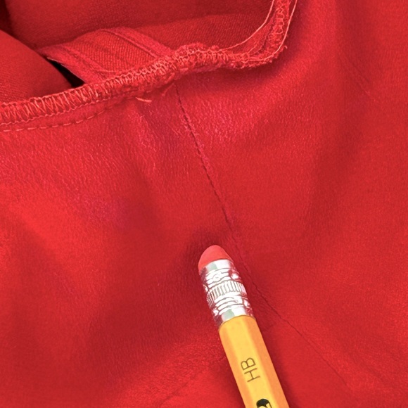 Stella McCartney Deep V Neck Long Sleeve Midi Dress in Red Romance size 44/US 12 - Picture 15 of 16